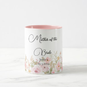 Elegant Floral Wedding Personalised Wedding Mug