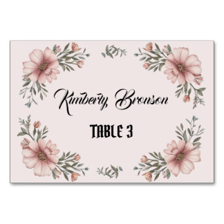 Elegant Floral Wedding Place Card