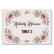 Elegant Floral Wedding Place Card