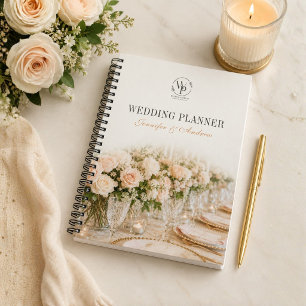 Elegant Floral Wedding Planner Spiral Notebook