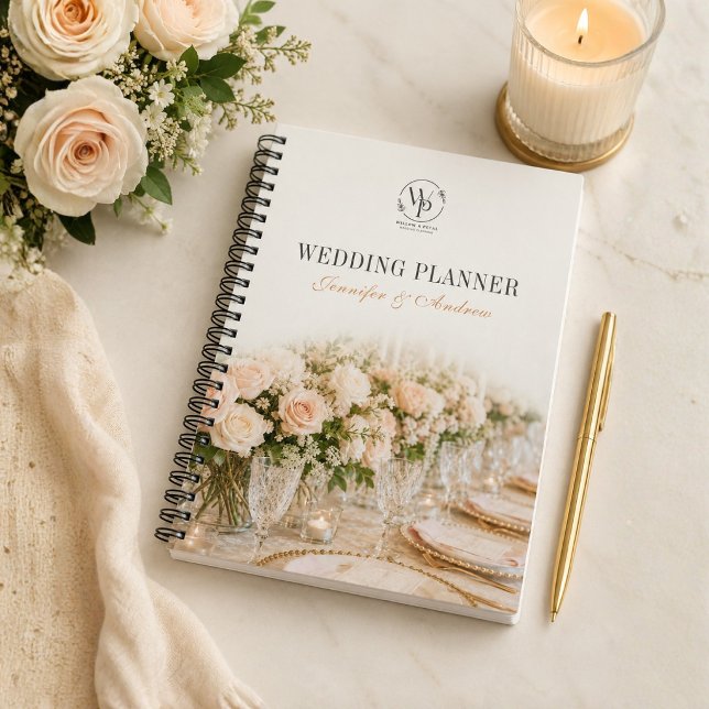 Elegant Floral Wedding Planner Spiral Notebook (Creator Uploaded)