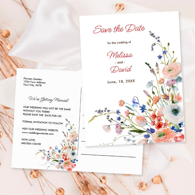 Elegant Floral Wedding Postcard (Creator Uploaded)