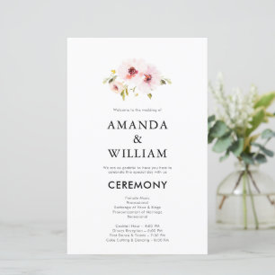 Elegant Floral Wedding Program