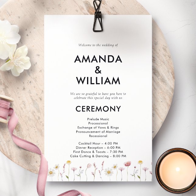 Elegant Floral Wedding Program (Creator Uploaded)