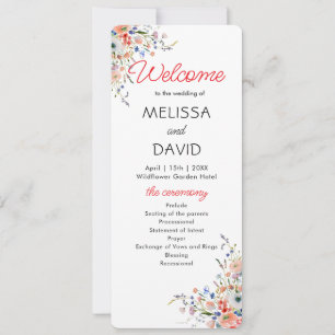 Elegant Floral Wedding Program Card