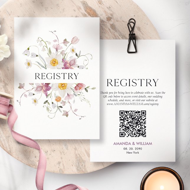 Elegant Floral Wedding Registry Card (Creator Uploaded)