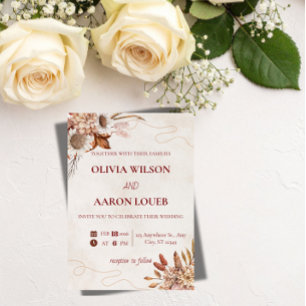 Elegant Floral Wedding romantic Invitation templat
