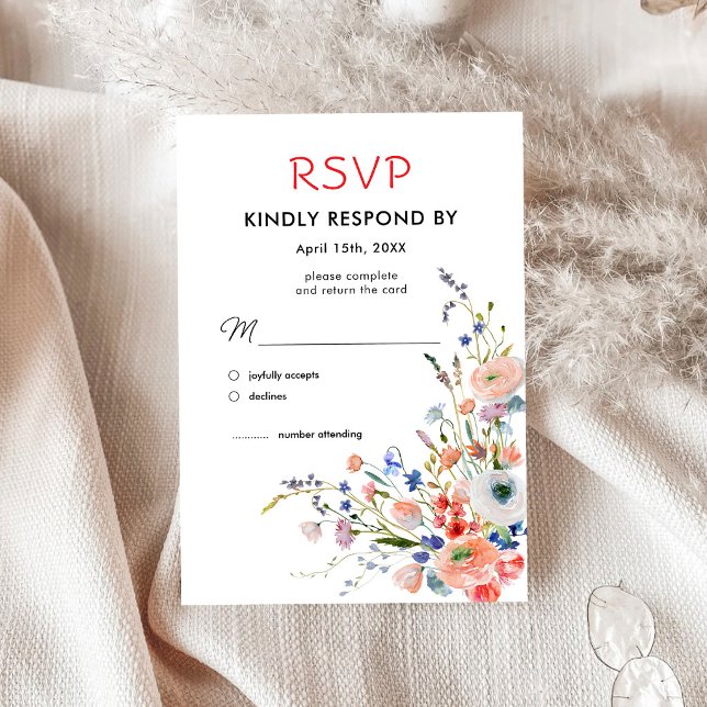 Elegant Floral Wedding RSVP Card (Creator Uploaded)