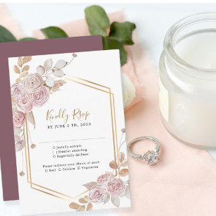 Elegant Floral Wedding RSVP Card