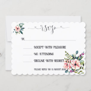 Elegant Floral Wedding RSVP Design Invitation