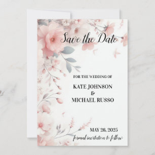 Elegant Floral Wedding  Save The Date