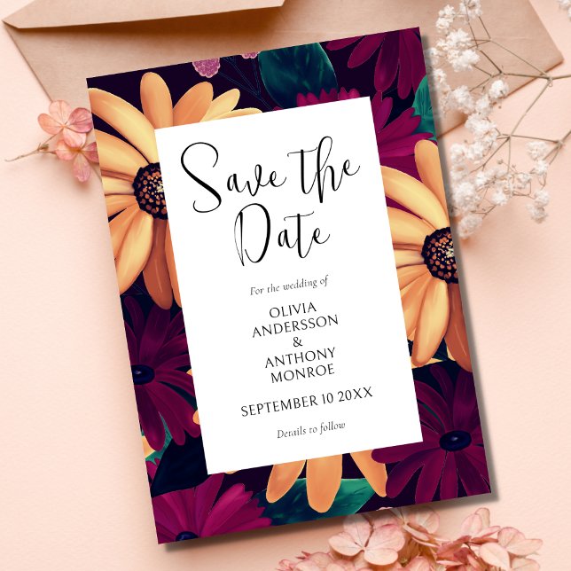 Elegant Floral Wedding Save The Date Card (Creator Uploaded)