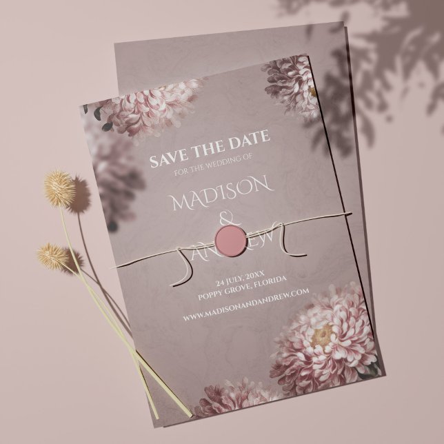 Elegant Floral Wedding Save the Date Card (Creator Uploaded)