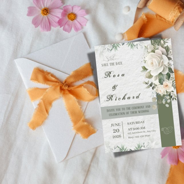 Elegant Floral Wedding Save the Date Invitation (Creator Uploaded)