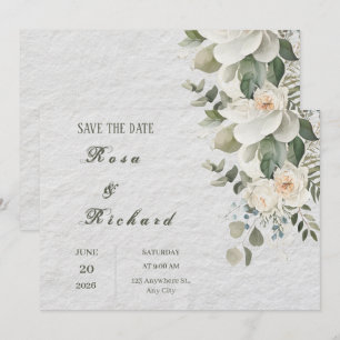 Elegant Floral Wedding Save the Date Invitation