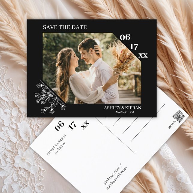 Elegant Floral Wedding Save the Date Postcard (Creator Uploaded)