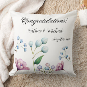 Elegant Floral Wedding Soft Botanical Romance Cushion