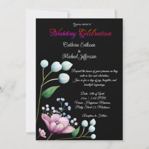 Elegant Floral Wedding Soft Botanical Romance Invitation