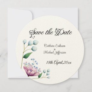 Elegant Floral Wedding Soft Botanical Romance Save The Date
