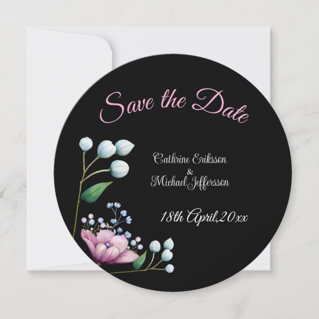 Elegant Floral Wedding Soft Botanical Romance Save The Date (Front)