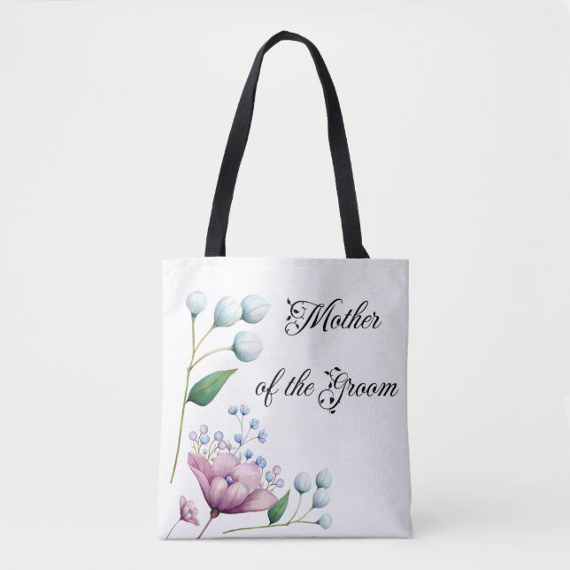 Elegant Floral Wedding Soft Botanical Romance Tote Bag (Front)