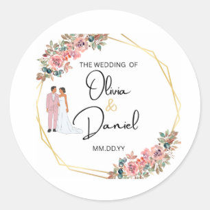 Elegant Floral Wedding Sticker