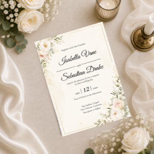 Elegant Floral Wedding Suite Invitation