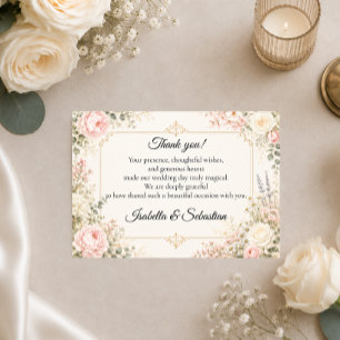 Elegant Floral Wedding Thank You Card