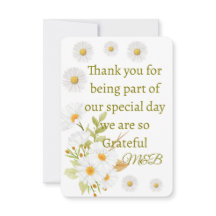 Elegant Floral Wedding Thank You Card