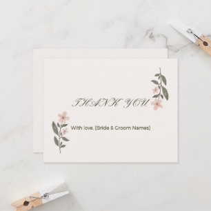 Elegant Floral Wedding Thank You Card