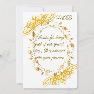 Elegant Floral Wedding Thank You Card Set