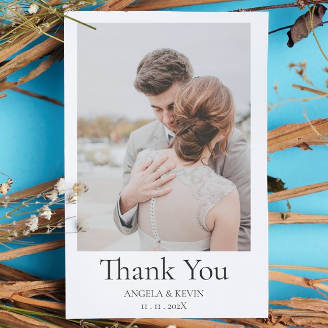 Elegant Floral Wedding Thank You Card with Customi (Creator Uploaded)