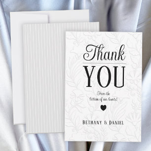 Elegant Floral Wedding Typography Thank You Cards