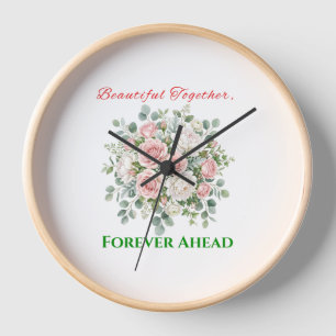Elegant Floral Wedding Watch Clock