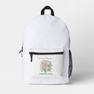 Elegant Floral Wedding Watch Printed Backpack