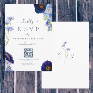 Elegant Floral Wedding Website Response QR Code