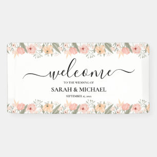 Elegant Floral Wedding Welcome Banner