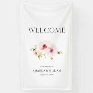 Elegant Floral Wedding Welcome Banner
