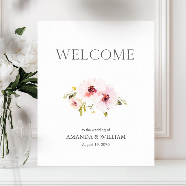 Elegant Floral Wedding Welcome Sign  (Creator Uploaded)