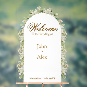 Elegant Floral Wedding Welcome Sign - Custom Made