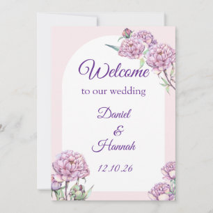 Elegant Floral Wedding Welcome Sign Invitation
