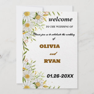 elegant floral wedding welcome sign invitation
