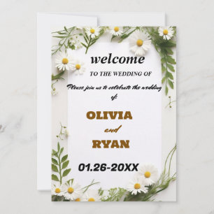 elegant floral wedding welcome sign invitation