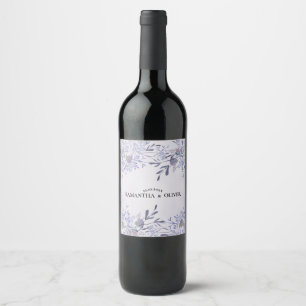 Elegant Floral Wedding Wine Bottle Label