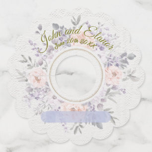 Elegant Floral Wedding Wine Glass Tag