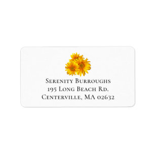 Elegant Floral Wedding Yellow Sunflowers Label