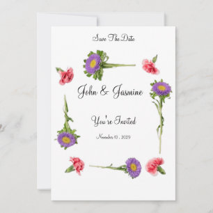 Elegant Floral Weeding Save The Date Invitation