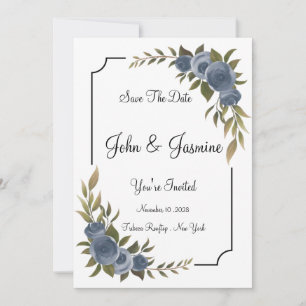 Elegant Floral Weeding Save To Date Invitation