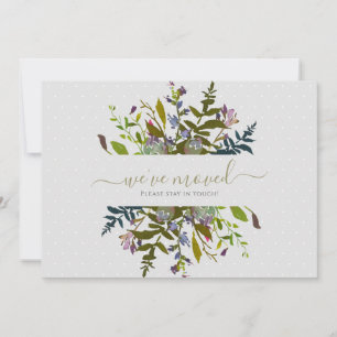 Elegant Floral We've Moved Script Announcement