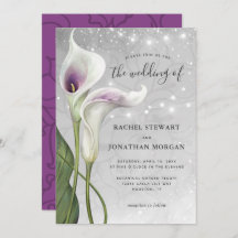 Elegant Floral White and Purple Calla Lily Wedding